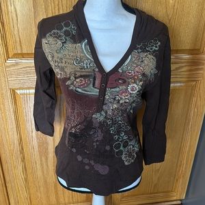 Olivia Paige Hooded Top with Sparkles, Size Medium